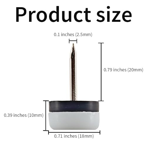 20pcs Nail on Furniture Glides 0.71 Inch (18mm) Diameter Double Thick Nylon White Chair Leg Floor Protectors Furniture Sliders Pads Table Foot Gliders for Hardwood Carpet and Tile Floors - size: 0.71 Inch (18mm)-White-20P
