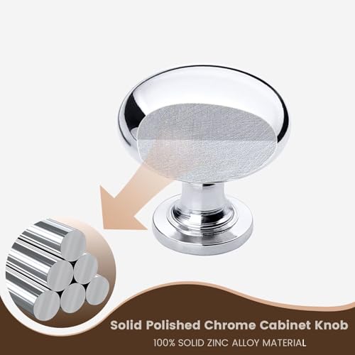 15 Pack Polished Chrome Kitchen Cabinet Knobs, 1-3/16 Inch(29.5mm) Drawer Knobs Dresser Knobs,Solid Drawer Pulls Kitchen Cabinet Pulls for Dresser Drawers - color: Polished Chrome