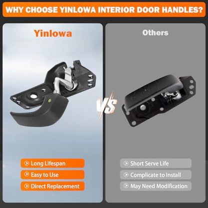 Yinlowa Front Left Driver Side Interior Door Handle Kit Replacement for 2007-2013 Chevy Silverado Tahoe Suburban Avalanche, GMC Sierra Yukon XL, Cadillac Escalade, Replaces 20833606 20871488 80374 - size: Left Driver Side