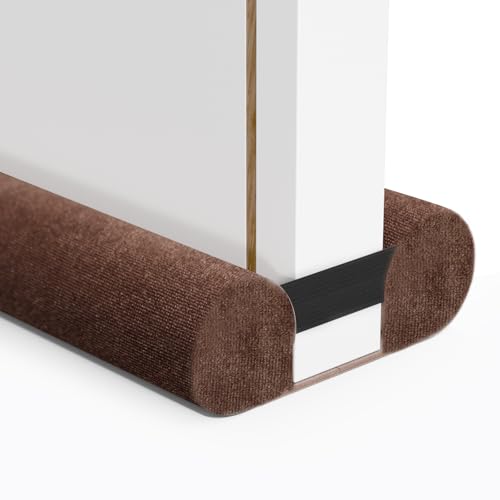 Upgraded Door Draft Stopper for Bottom of Door, Under Door Gap Filler for Big Gap, No Folding Required, Flexible Installation Door Sweep soundproofing Strip for Home & Apartment, 28-32in, Brown - color: Brown, size: 28-32in
