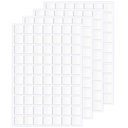 JANYUN 280 Pcs Double Sided Sticky Dots Removable Square Putty Clear Double Sided Tape for Crafts No Trace Sticky Tack Adhesive Tape (Square 20 mm) - size: 0.78"x0.78" Square