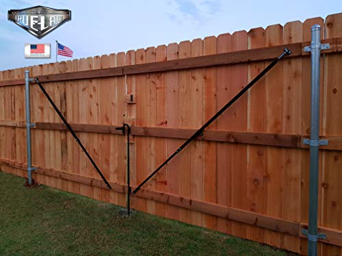 8' Telescopic Gate Brace - Wood Privacy Fence Anti Sag Kit - USA Made Brace (Extends 52" - 96" inches, Black)