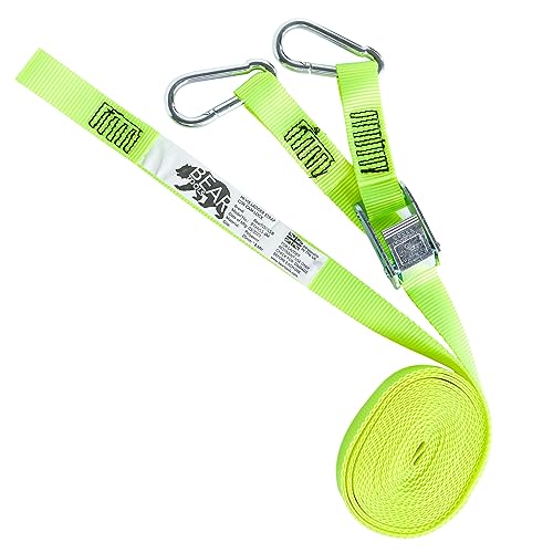 BearTOOLS 6 Meter Hi-Vis Ladder Strap C/W Cam Lock - Ladder Straps for Safety - Cam Lock Connector, Stabiliser for Work Ladders - Avoid Slips & Accidents When Working At Height - size: One size