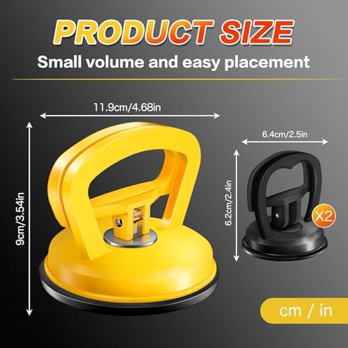 Car Dent Puller 3 Pack Dent Puller Powerful Car Dent Removal Kit Suction Cup Dent Puller for Car Dent Repair Dent Remover Tool for Car Body,Tiles Lifting,Objects Moving,Screen (Yellow+Black) - color: Yellow+Black