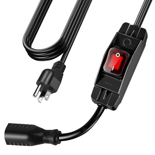 Extension Cord with Switch On/Off Waterproof Switch 35Ft No Plugging and Unplugging Invintage Stereo Devices Without Built-in Power Switch (35 FT) - color: Black, size: 35 Ft