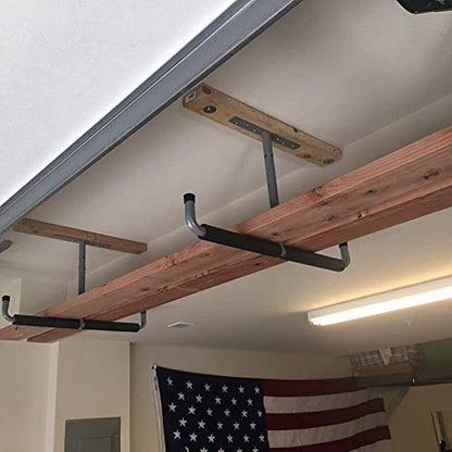 Ihomepark Overhead Garage Storage Rack, Heavy Duty Ceiling Mounted Garage Hooks Utility Hanger for Lumber Bike Tools(4 Pack, Black) - size: 4 Pack