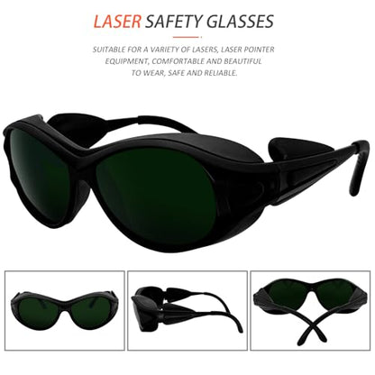 Red Light Therapy & Laser Safety Glasses - Green Tinted Eye Protection for Tanning Beds & Laser Hair Removal (190nm-450nm & 560nm-2000nm), ANSI Certified for Cosmetology Operators - color: Green-1