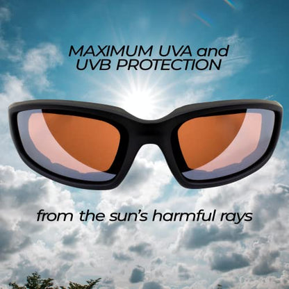 Global Vision Eyewear Kickback Sunglasses with EVA Foam - color: Driving Mirror Lens