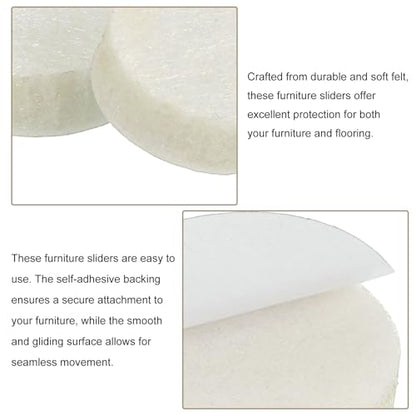 uxcell Furniture Pads, 36Pcs 0.6" - Round Self Adhesive Felt Furniture Pads, Floor Protectors for Furniture Feet Chairs Legs Hardwood Floors (Beige) - size: 0.6"