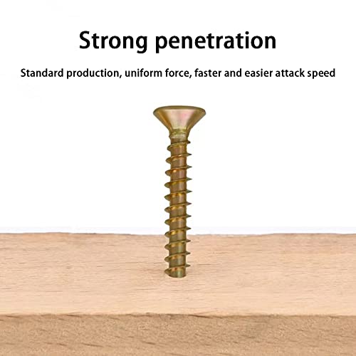 M4 Flat Head Wood Screws Assortment Kit 340 Pcs,Phillips Drive Countersunk Flat Head Self-Tapping Wood Screws,Yellow Zinc Plated Finish Screw Kit,Self Tapping Screws for Metal,Full Thread - style: M4 340PCS