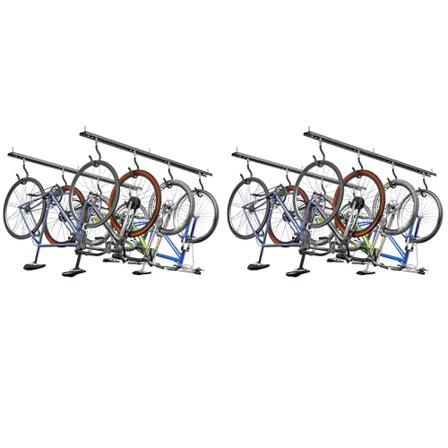 EVERHANGER Ceiling Bike Storage Racks for Garage, Indoor Bike Storage Hanger with Adjustable Bike Hooks for 8 to 16 Bikes - style: For 8 to 16 Bikes