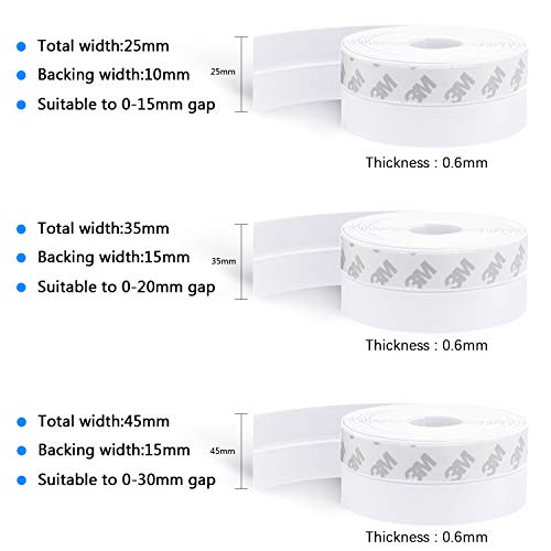 TAROSE Weather Stripping, 33 Feet Silicone Door Seal, White, 35MM - color: White, size: 35 Mm, 33ft
