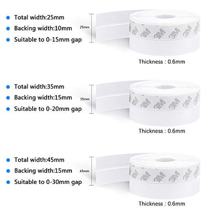 TAROSE Weather Stripping, 33 Feet Silicone Door Seal, White, 35MM - color: White, size: 35 Mm, 33ft