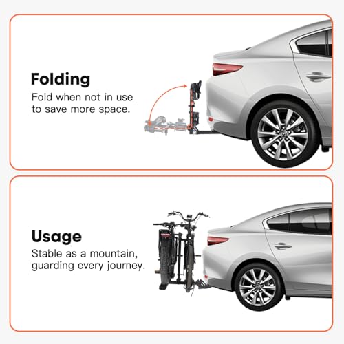 CRAVOT CyberRack E2 Ebike Rack, 200 lbs Capacity Foldable Bike Racks for Tow Hitch Heavy Electric Bike Carrier for 2 E-Bike, Up to 5-inch Fat Tire 2'' Receiver - style: E2-25-200lbs