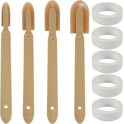 4Pcs Caulking Tool, 4Sizes Set Caulk Remover Tool with 4/10 Textured Paper, Rubber Caulking Finishing Tool Sealant Grout Caulk Applicator Tool for Ceramic Tiles, Baseboards, Bathrooms (A)