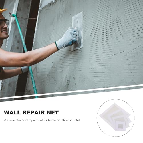 Kisangel 12pcs Self-Adhesive Fiberglass Wall Repair Patches Mesh Patch Kit for Drywall Hole Fixing White 2-8 Inch Household Wall Repair Supplies
