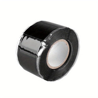 Heavy Duty Waterproof Silicone Tape, Self-Fusing Leak Seal Repair Tape, Instant Leak Stop for Pipes Ducts Automotive Plumbing, Extreme Temperature Resistance No Tools Needed - color: Black