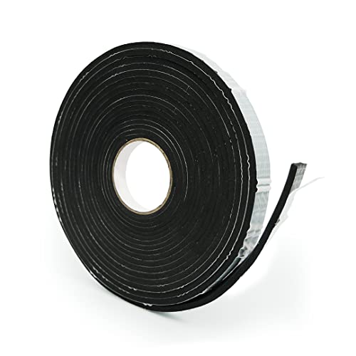 Alenor EPDM Black Foam Insulation Tape Self Adhesive 1/5"x1" x 33' Ft –Pack of 1- Weather Stripping for Doors & Windows,Soundproofing,Door Seal,Weatherstrip,Pipe Cooling,Air Conditioning Seal Strip - size: 1/5"x 1" Inch x 33' Ft