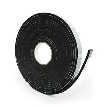Alenor EPDM Black Foam Insulation Tape Self Adhesive 1/5"x1" x 33' Ft –Pack of 1- Weather Stripping for Doors & Windows,Soundproofing,Door Seal,Weatherstrip,Pipe Cooling,Air Conditioning Seal Strip - size: 1/5"x 1" Inch x 33' Ft