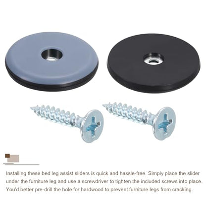 uxcell Furniture Sliders, 4Pcs 2" - PTFE Round Chair Leg Floor Protectors, Screw-On Furniture Pads with Screw, Chair Glides for Carpet Hardwood Floors - size: 2"