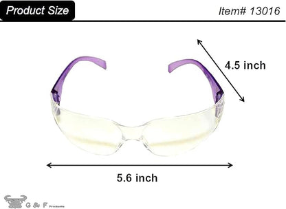 EyePRO Safety Glasses & Goggles Set, Clear Anti-Fog Lens, UV400 Protection, ANSI Z87.1 Certified, Adjustable, 6/12 Pack - style: Clear Lens 6 Pack Safety Glasses