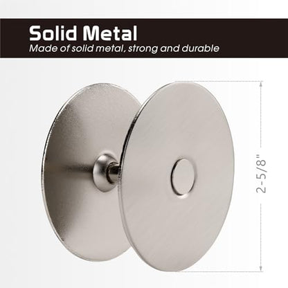 Door Knob Cover, 2-5/8" Diameter Solid Steel Deadbolt Cover Plate, Hole Filler Plate for Door Handle (1, Satin Nickel) - color: Satin Nickel