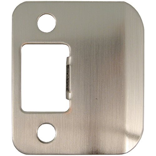 Round Corner Extended Lip Strike Plate, 2-1/4" x 1-1/2", (2" Overall Length), Satin Nickel by Stone Harbor Hardware - color: Satin Nickel