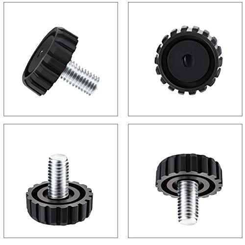 Hotop 30 Packs M8 Screw on Furniture Glide Leveling Foot Adjustable Diameter Home Black Metal Table Desk Glide Leg Leveler Leveling Foot Adjuster