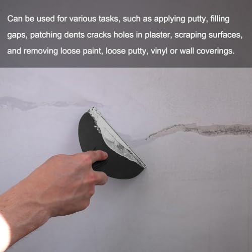 HARFINGTON 10pcs Putty Scraper 4" Width 6mm Thin Flexible Plastic Putty Knives for Taping Drywall Spreading Painting Wall Scratching - color: Black, size: 4"