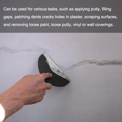 HARFINGTON 10pcs Putty Scraper 2" Width 6mm Thin Width 6mm Thin Flexible Plastic Putty Knives for Taping Drywall Spreading Painting Wall Scratching - color: Black, size: 2"