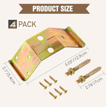 Table Leg Corner Brackets 4-Piece Heavy Duty for Wood, Kerf Mount Hardware Kit for Dining Table Desk Bench Leg Repair, Iron Brackets with Screws for Furniture by Pisman - size: Repair 4PCS