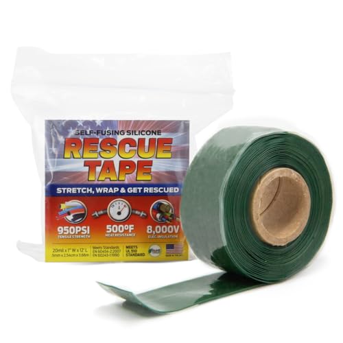 Bond It Rescue Tape, Self-Fusing Silicone for Emergency Plumbing, Pipe & Hose Repair, Electrical Insulation, Waterproof, 950PSI, Made in USA, 1" x 12', Green - color: Green, size: 1" x 12' x 20mil