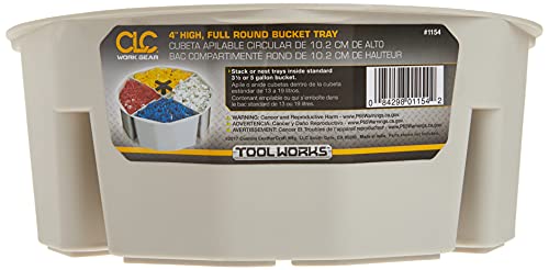 Custom Leathercraft1154 4-Inch High, Full-Round Bucket Tray,Cream White - size: No Size