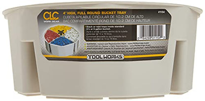 Custom Leathercraft1154 4-Inch High, Full-Round Bucket Tray,Cream White - size: No Size