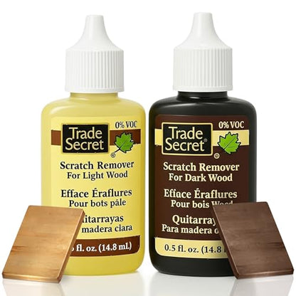Trade Secret Scratch Remover Mini Pro Set (2x 0.5 oz), Restore & Conceal Small Scratches on Dark & Light Wood Furniture and Flooring – Coconut Oil-Based Formula - color: Mini Pro Set