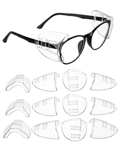 UNCO- Safety Side Shields for Glasses, 2/4/6/10/12/16/20/24/30/32 pcs, Safety Glasses Side Shields for Eyeglasses - style: 12 Pcs