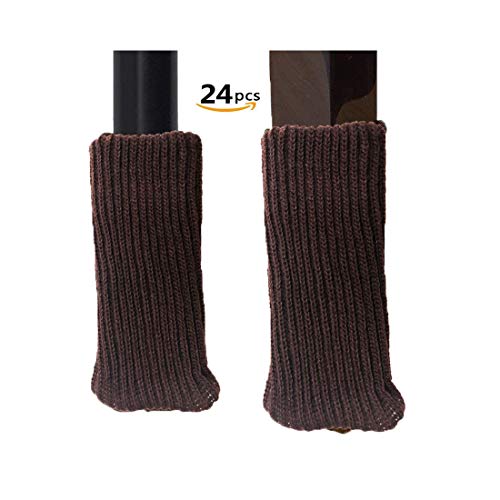 24PCS High Elastic Floor Protectors Knitting Wool Furniture Socks/Chair Leg Pads Floor Protector