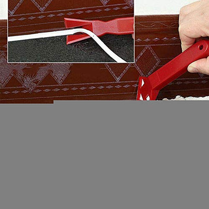 Caulking Tool, 2PCS Caulk Tools Kit Silicone Sealant Remover Shovel Glass Cement Caulking Scraper Red for Any Edge Angle Joint