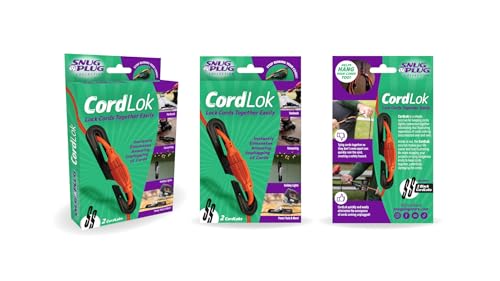 S Hook - CordLok – Universal Cord Lock Clip Keeps Cords Secure, Prevents Unplugging, Stops Loose Connections – Ideal for Appliances, Power Tools, Outdoor Equipment & Electronics (2-Pack)