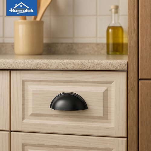 HOMOTEK 5 Pack Drawer Bin Cup Pulls Dresser Pulls for Cabinets Oil Rubbed Bronze - 3 Inch Hole Centers Furniture Handles,Kitchen Cabinet Hardware - color: Oil Rubbed Bronze, size: 5 Pack