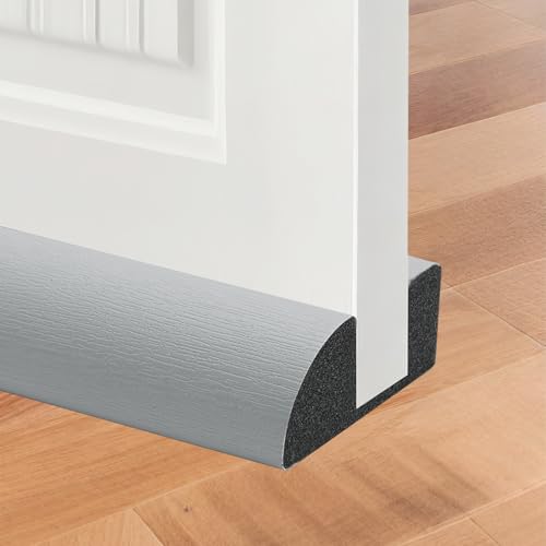 2 Pack Pack Door Draft Stopper 36" Adjustable Under Door Draft Stopper Soundproofing 30 Inch to 36 Inch Noise Blocker Seal Large Gap up to 1.2", Easy to Install Grey - color: Gray