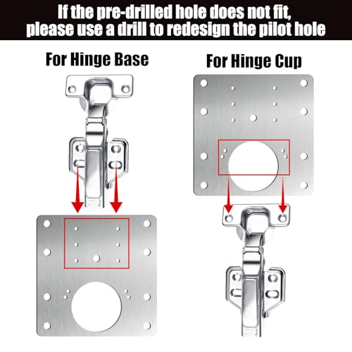 20 PCS Upgraded Cabinet Hinge Repair Plate Kit, Stainless Steel Hinge Repair Brackets Kit, Metal Hinges Repairs Fixing Plates with Screw for Kitchen Cupboard Door Locker Cabinet Door