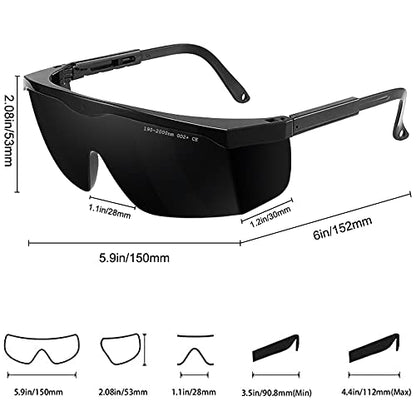 IPL 190nm-2000nm Laser Safety Glasses, Red Light Therapy Goggles For Laser Cosmetology Operator Eye Protection And Laser Hair Removal Treatment - color: Matt Black