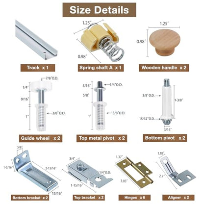 Bifold Door Hardware Kit, 48-Inch Bi-fold Closet Door Track Kit Bifold Closet Door Hardware Kit Folding Door Hardware Repair Replacement Tool Kit - size: 48 Inch Track