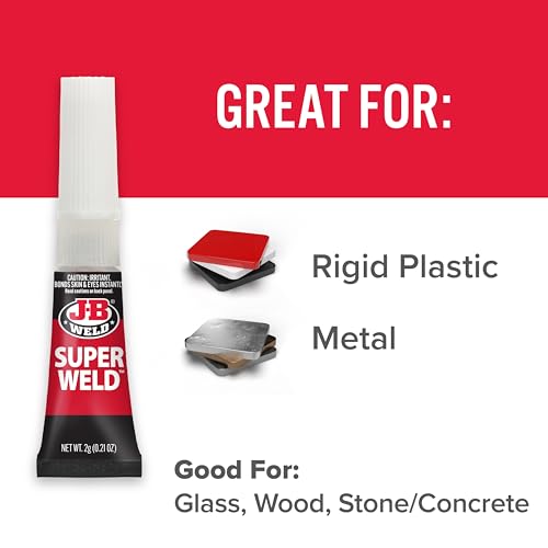 J-B Weld 33102 SuperWeld Glue - 2g Super Glue Tubes (Pack of 2) - size: 2 gram (Pack of 2)