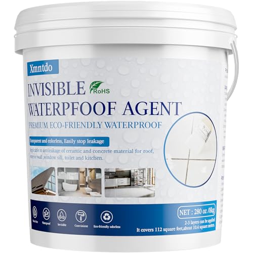 Transparent Waterproof Coating Sealant 280 Oz (8 KG), Invisible Clear Waterproofing Agent, Waterproof Sealant for Indoor & Outdoor Leak Repair, Works on Roof, Gutter, Metal, Wood, Skylight - style: 280 OZ