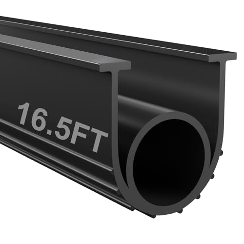 Garage Door Seals Bottom Rubber - 16.5Ft EPDM Weatherproof Weather Stripping for 5/16" T-End Garage Doors, Blocks Drafts/Rain/Rodents, Noise-Reducing & Energy Saving - size: No track - 16.5 Feet