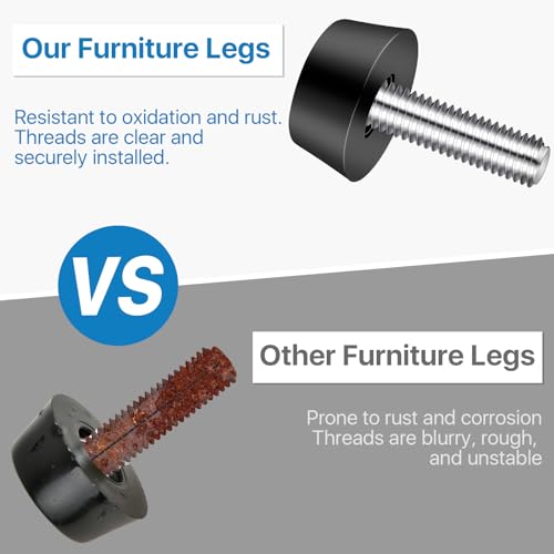 1/4-20 Inch Thread Adjustable Furniture Levelers, 60 Pcs Screw Feet Levelers, Galvanized Steel Adjustable Furniture Leveling Feet for Table,Chair,Desk,Cabinet,Patio Legs