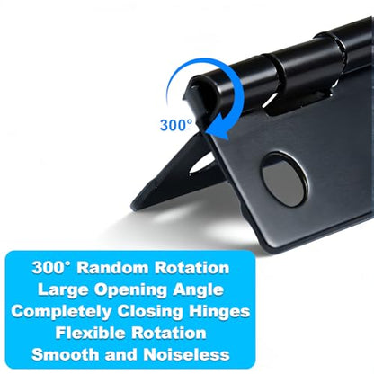 50Pcs 18 x 15mm Small Hinges with 200 Screws, Black Mini Hinges for Wooden Box, Jewelry Box, Picture Frame and DIY Projects