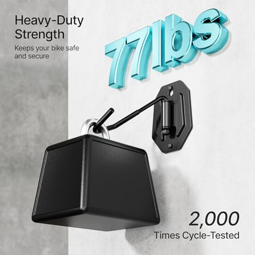 PEGZONE Swivel Bike Wall Mount, Heavy Duty Vertical Bike Rack with Fixed Hooks for Garage Storage, Wall Mounted Bicycle Hangers Holds up to 77 lbs for Indoor, 2 Pack - size: 2 Pack